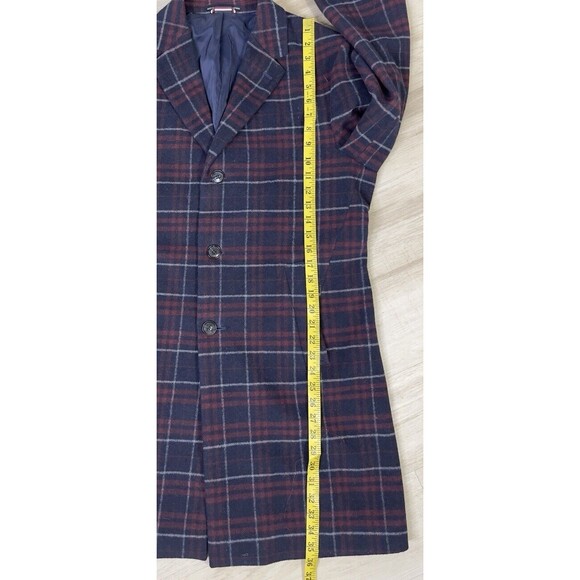 Tommy Hilfiger Men's Red and Blue Coat M Wool Blend - Picture 5 of 9